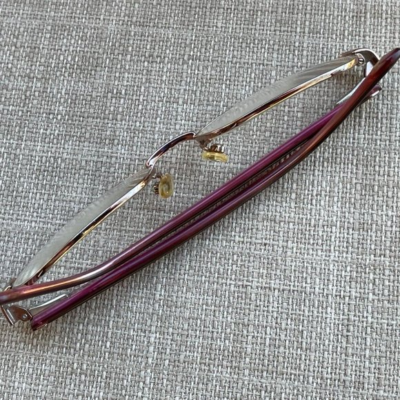 Anne Klein Women Eyeglasses Frame Red/Gold Tone glasses - Picture 6 of 11